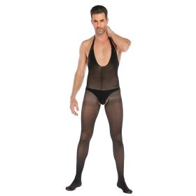 Men's Suspenders Transparent Ultra-thin High Elastic Socks (Option: A005 black-One size)