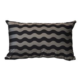 Vintage Gorgeous Velvet Print Waist Pillowcase By Package Bed Sofa (Option: Black grey waist pillow-30x50cm)