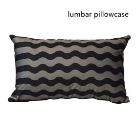 Vintage Gorgeous Velvet Print Waist Pillowcase By Package Bed Sofa (Option: Black ash lumbar pillowcase-30x50cm)