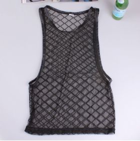 Nightclub Korean Style Trendy Loose And Quick Drying Vest (Option: Black-L)