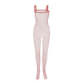 Men's Suspender Large Net High Elastic One Piece Socks (Color: Red)