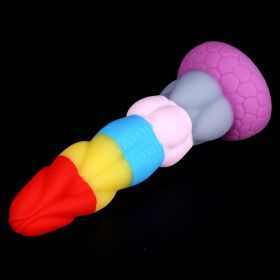 Rainbow Prisoner Dragon Liquid Silicone Eggless Penile (Option: Rainbow Boxed)