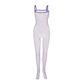 Men's Suspender Large Net High Elastic One Piece Socks (Color: Purple)