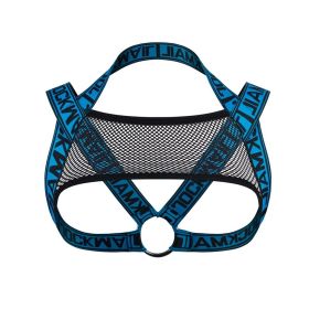 Men's Fashion Letter Fashion Shoulder Strap Mesh Iron Ring (Option: Blue-SM)