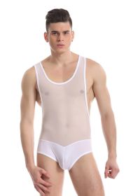 Sculpting Tummy Men's Summer Tulle Mesh Shapewear (Option: White-L)