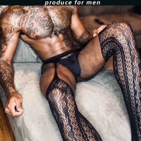 Men's Pantyhose  Crotch Around Hollowed Out (Option: Style12)