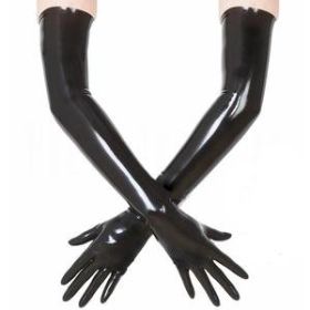 One-time Forming  Long Extra-thick Imported Materials Latex Gloves (Option: Black-M)